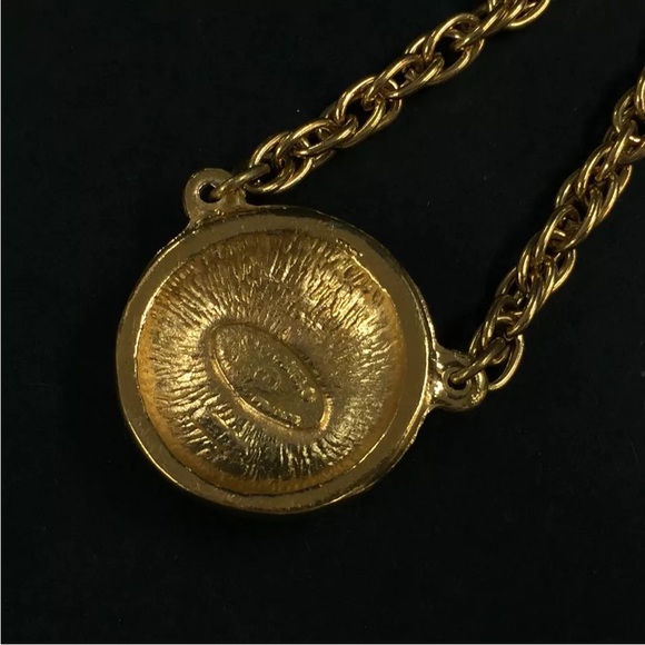 CHANEL CC Logo Gold Tone Pendant Necklace - Picture 7 of 8